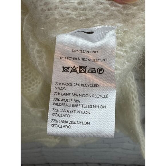 BY ANTHROPOLOGIE wool blend cable knit natural ivory sweater pullover M NWOT - Picture 8 of 9